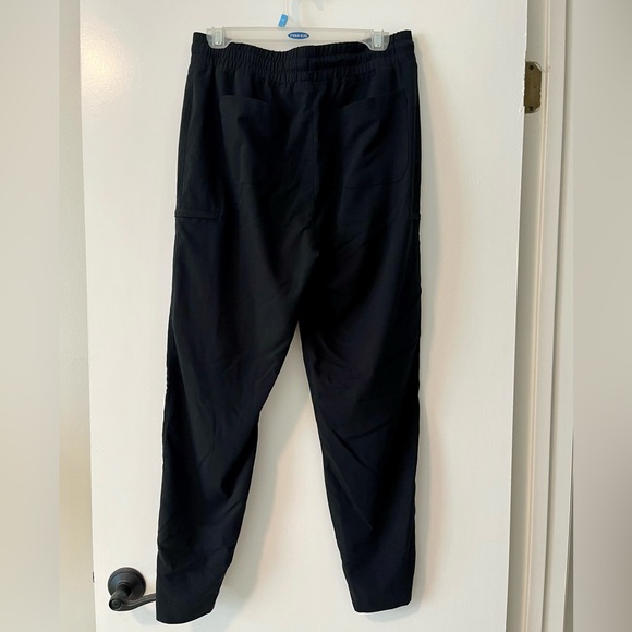 White Cross High Waisted/High Low Ankle Scrub Bottom Black - Picture 2 of 8